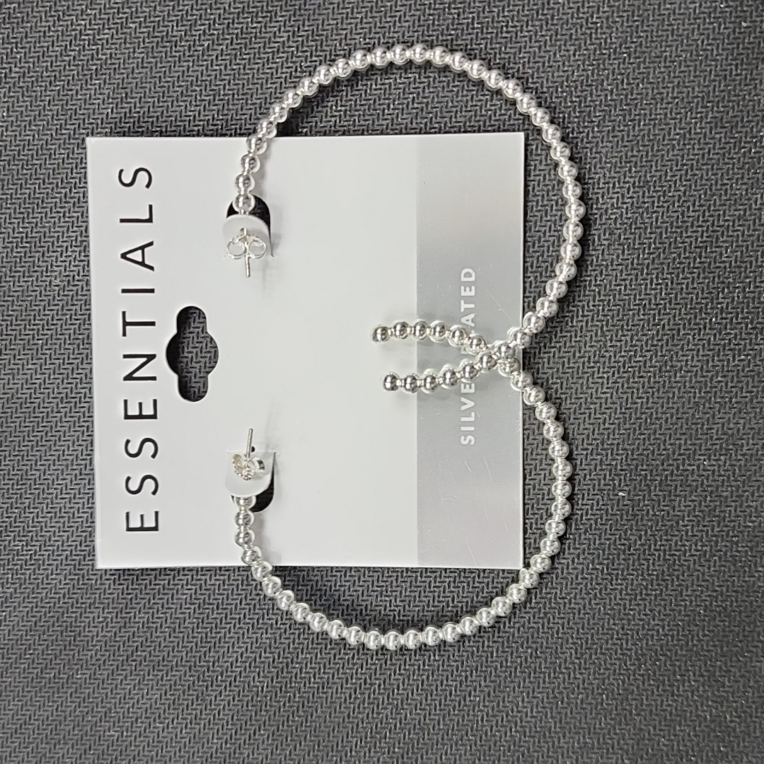 Silver Plated Large Hoop Earrings 35$